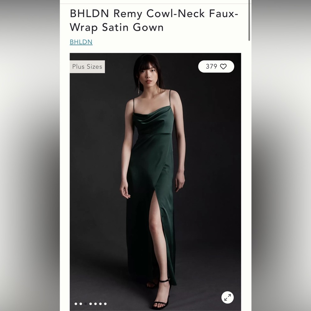 BHLD BLACK Remy Cowl-Neck Satin Gown